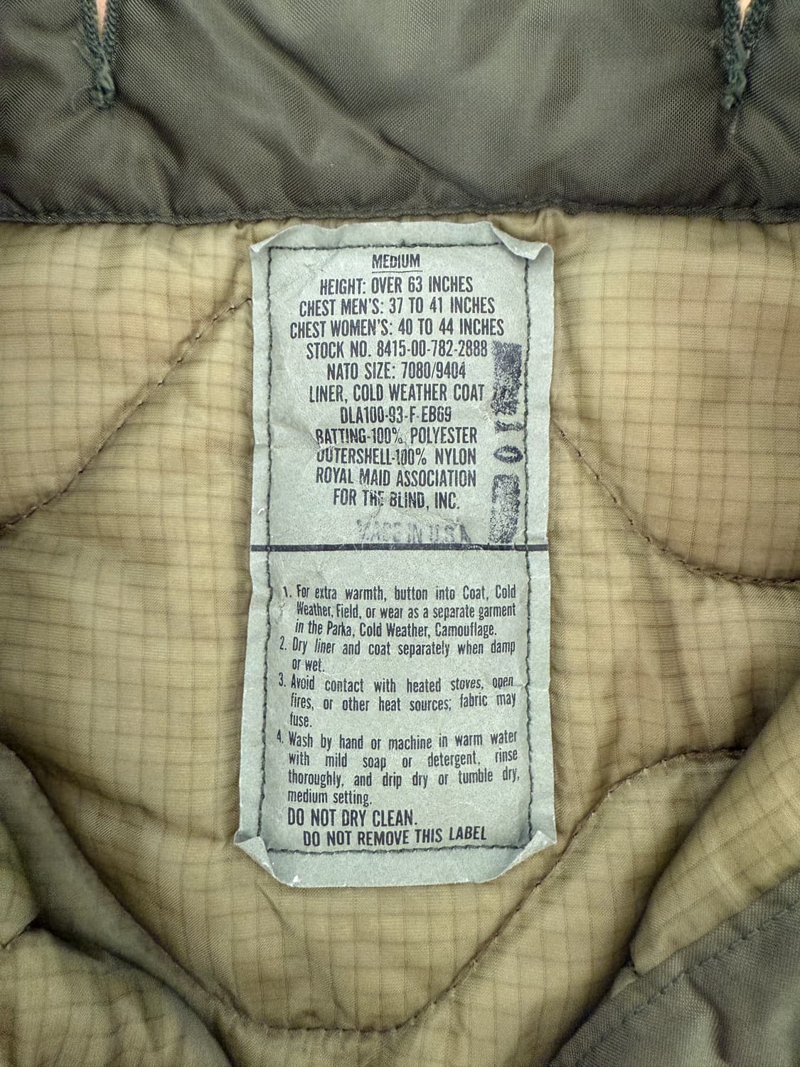 MADE IN USA 밀리터리 내피 상품이미지7