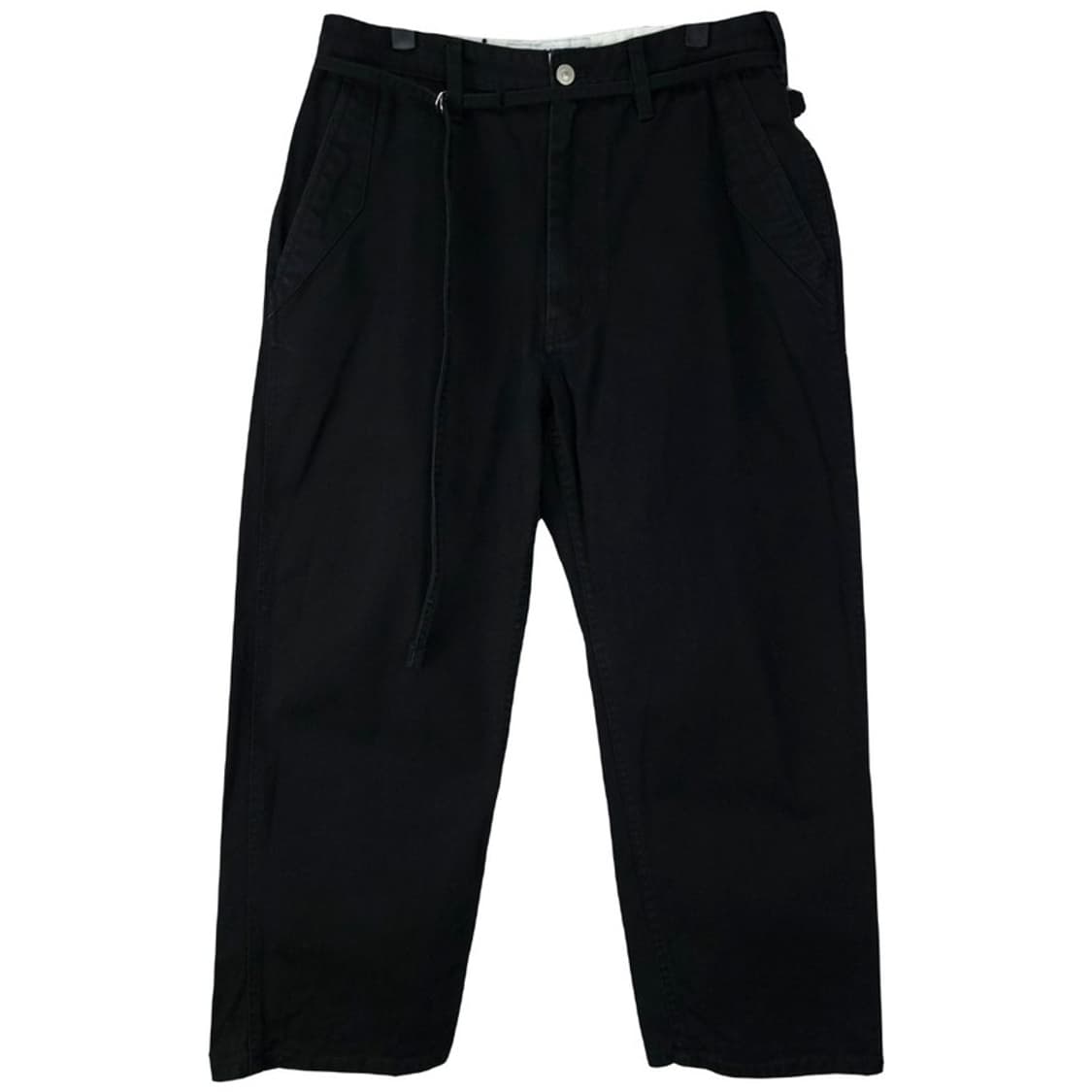 [예스아이씨] 벨티드 루주 테이퍼드 코튼 팬츠 블랙 M19196 상품이미지2