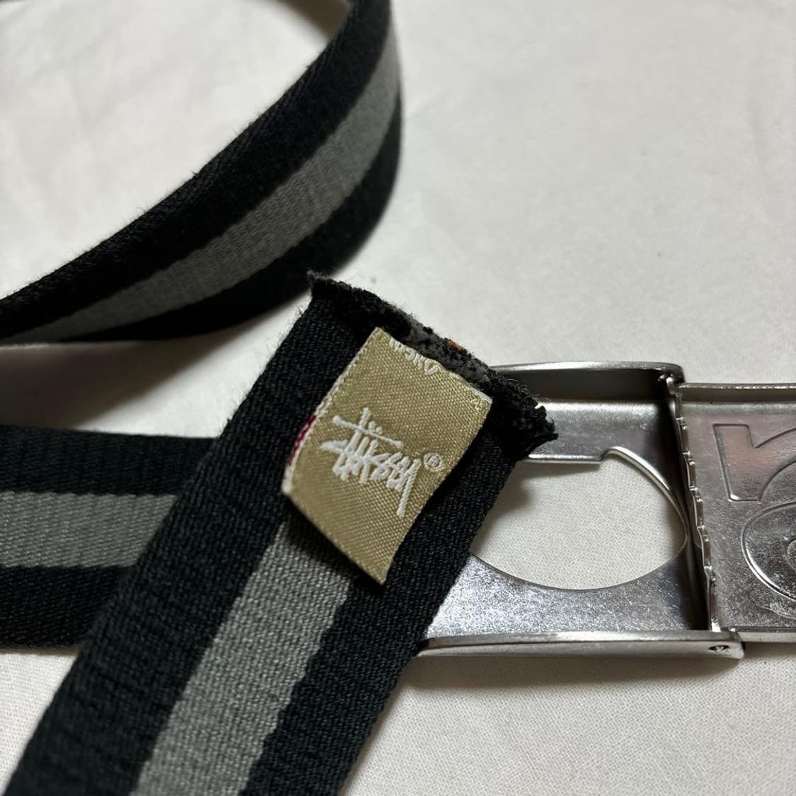 00s 올드 스투시 S로고 버클 스트라이프 벨트 상품이미지4