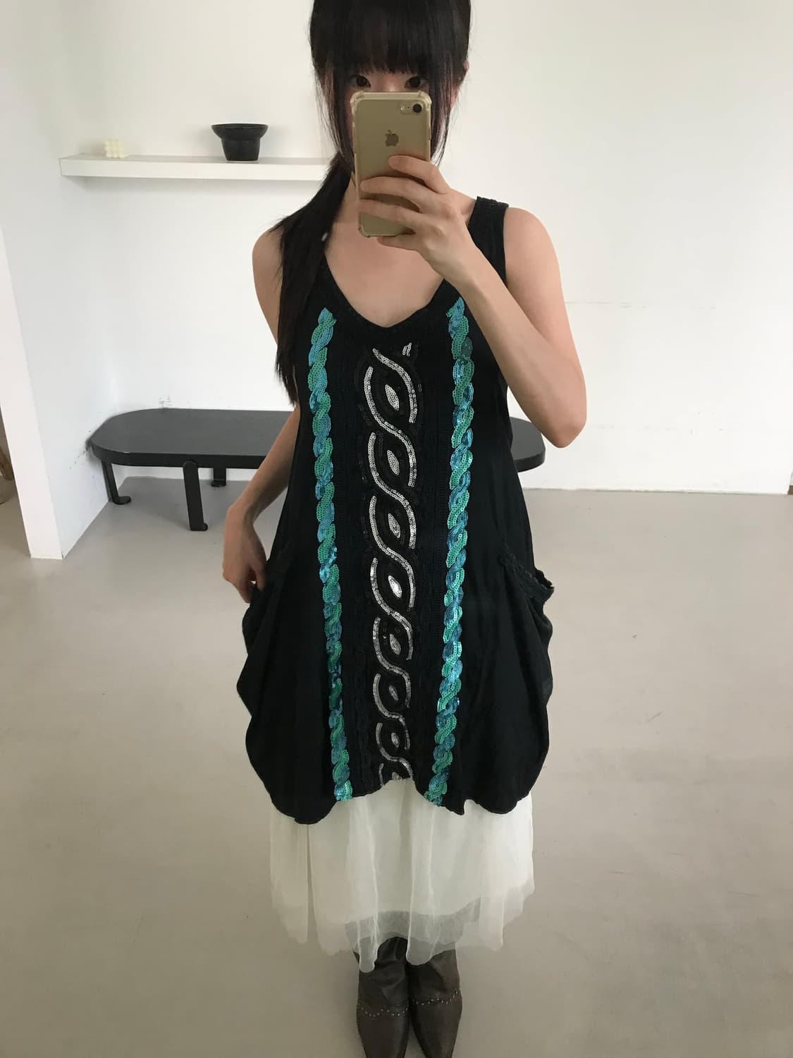 vintage spangles pocket sleeveless 상품이미지1