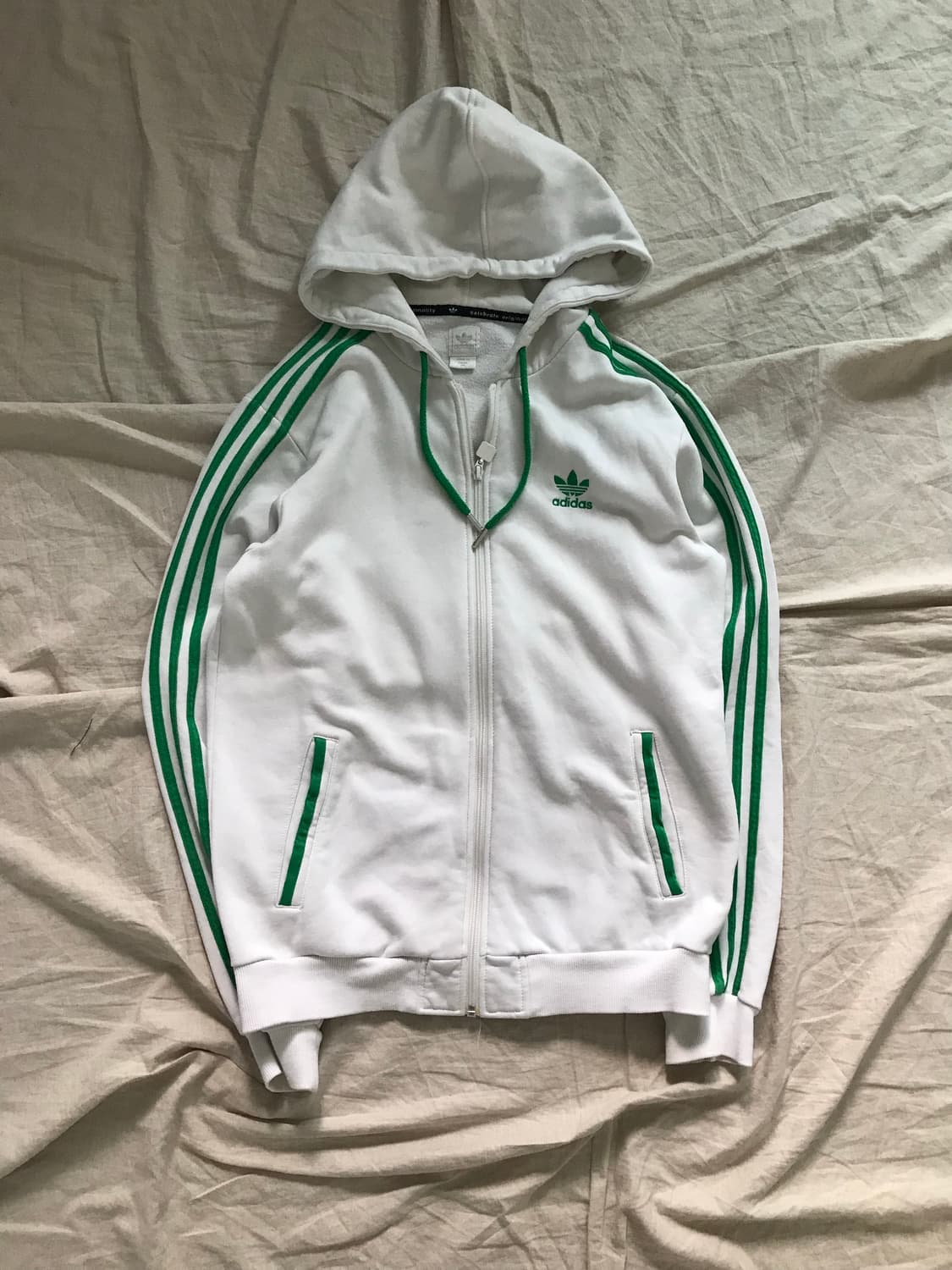 아디다스 00년대 올드스쿨 파이어버드 화이트 후드집업 상품이미지5