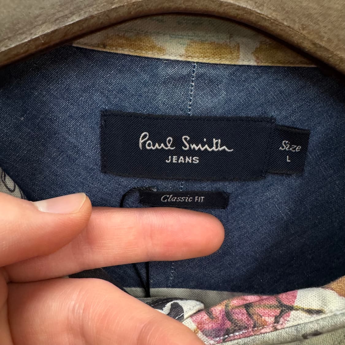 폴스미스 진스 클래식 핏 기하학 패턴 프린팅 셔츠 화이트 상품이미지5