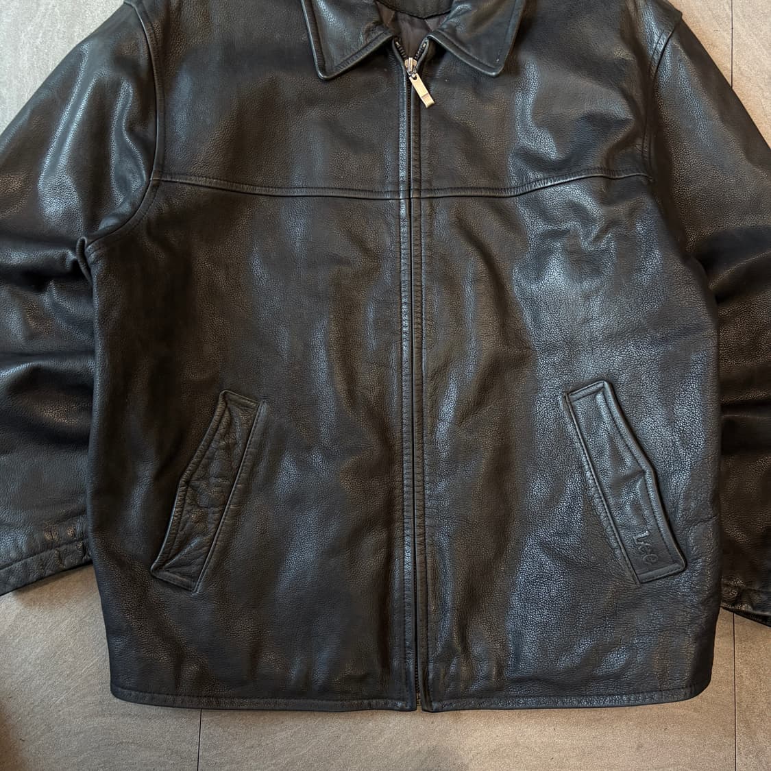 Lee 정품 블랙 소가죽 레더 가죽 자켓 상품이미지3