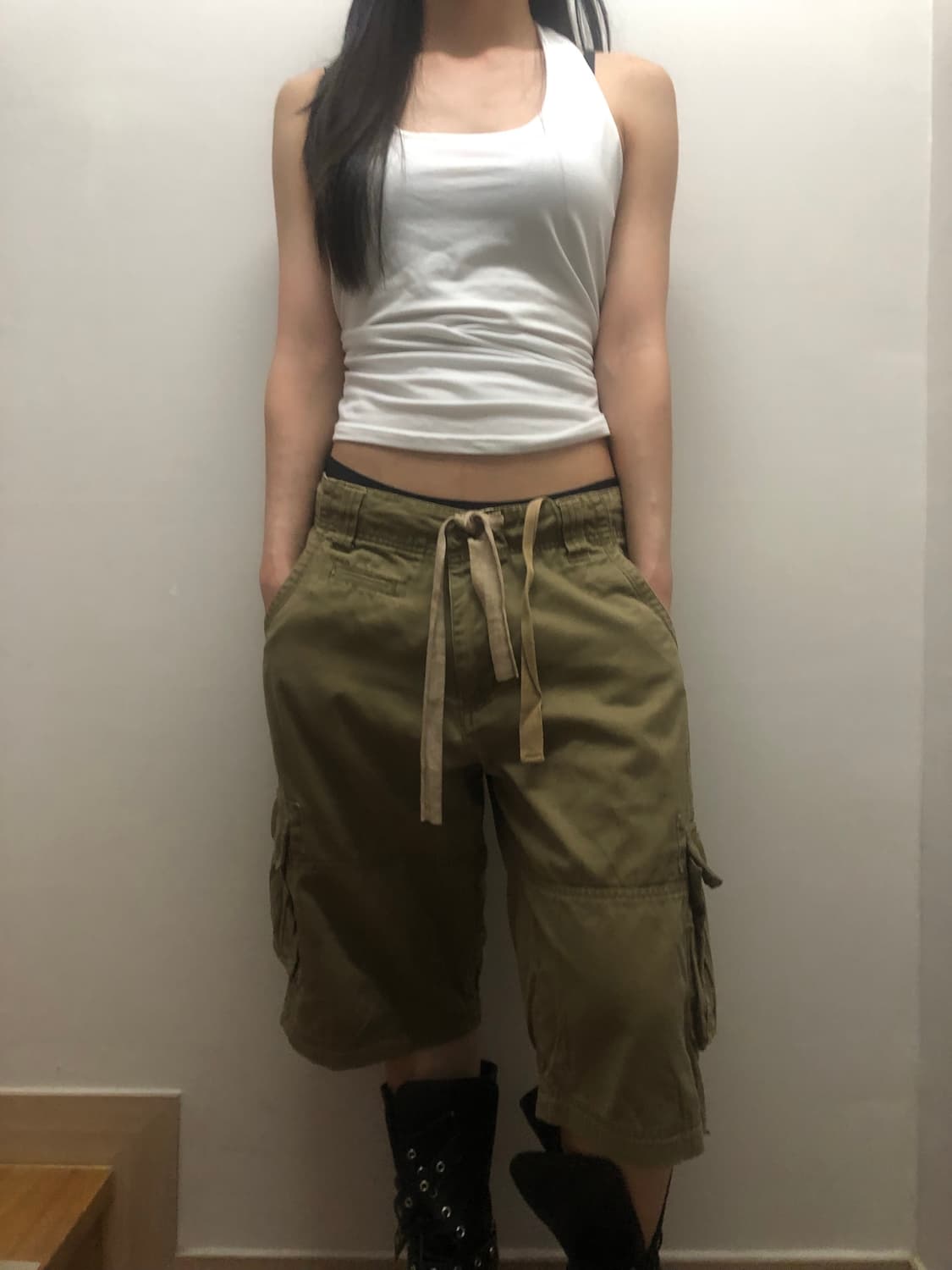 빈티지 브라운 카고 버뮤다 팬츠 상품이미지1