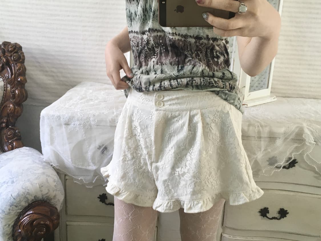 일본빈티지 로걀 히메 갸루 레이스 큐롯 팬츠 상품이미지2