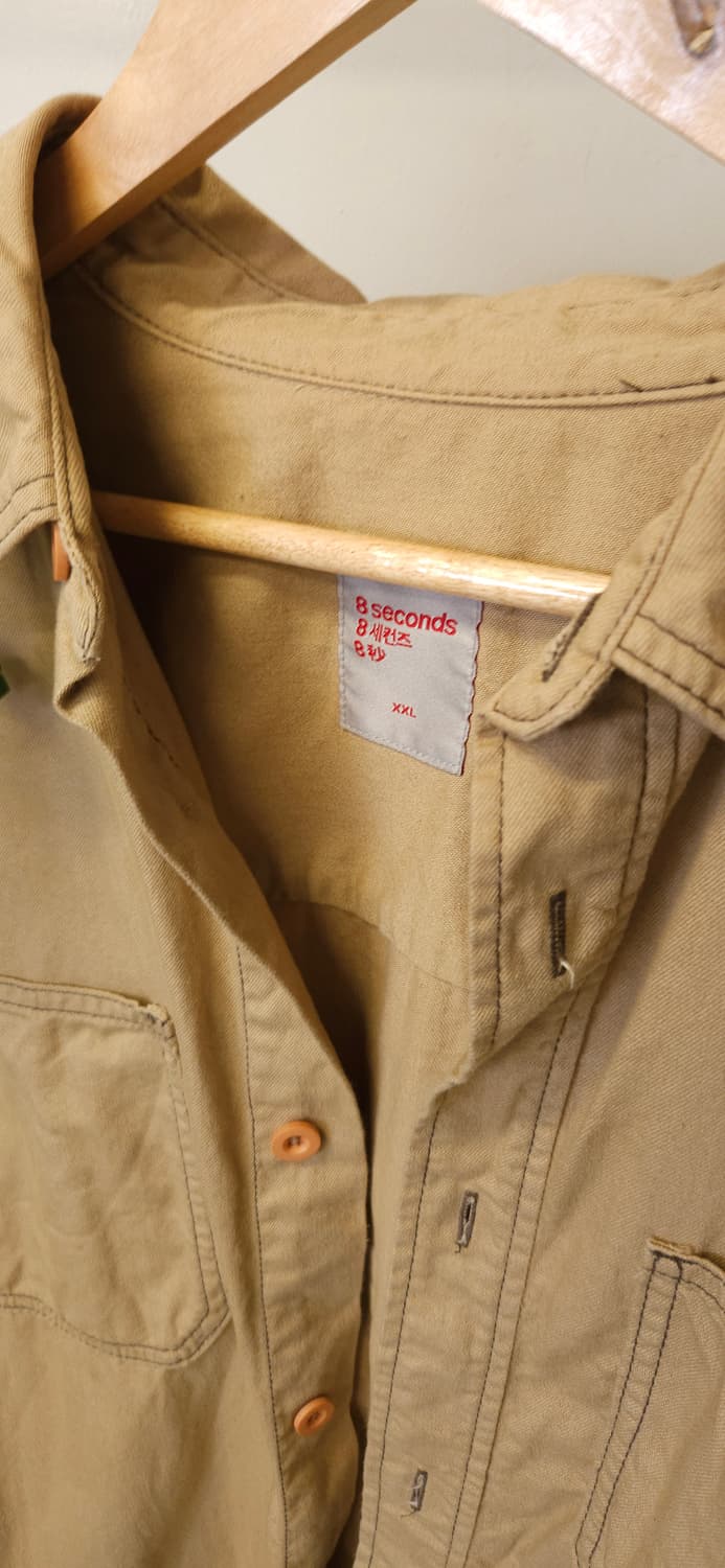 에잇세컨즈 카키색 남방 셔츠 XXL 상품이미지2