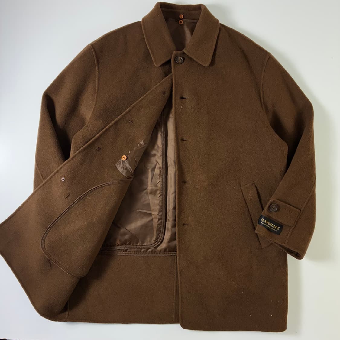 Ysl 입생로랑 핸드메이드 부라운 울 코트 상품이미지2