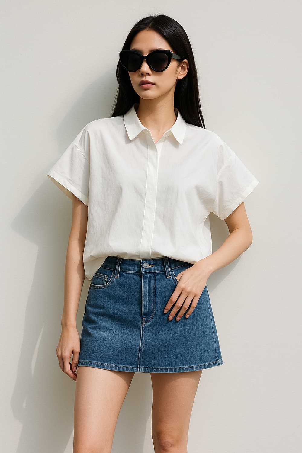 코스 COS. 여자 엘라스테인 화이트 셔츠_호칭34 상품이미지1