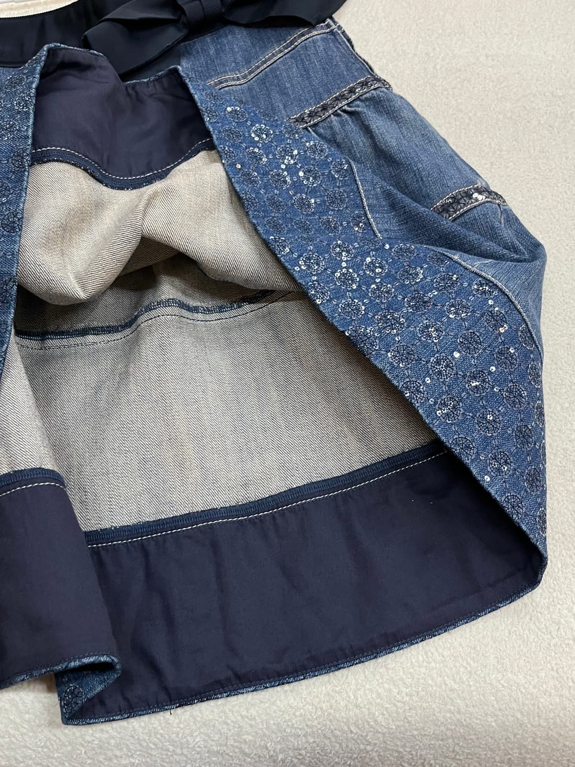 TO BE CHIC 리본 데님 스커트 상품이미지7