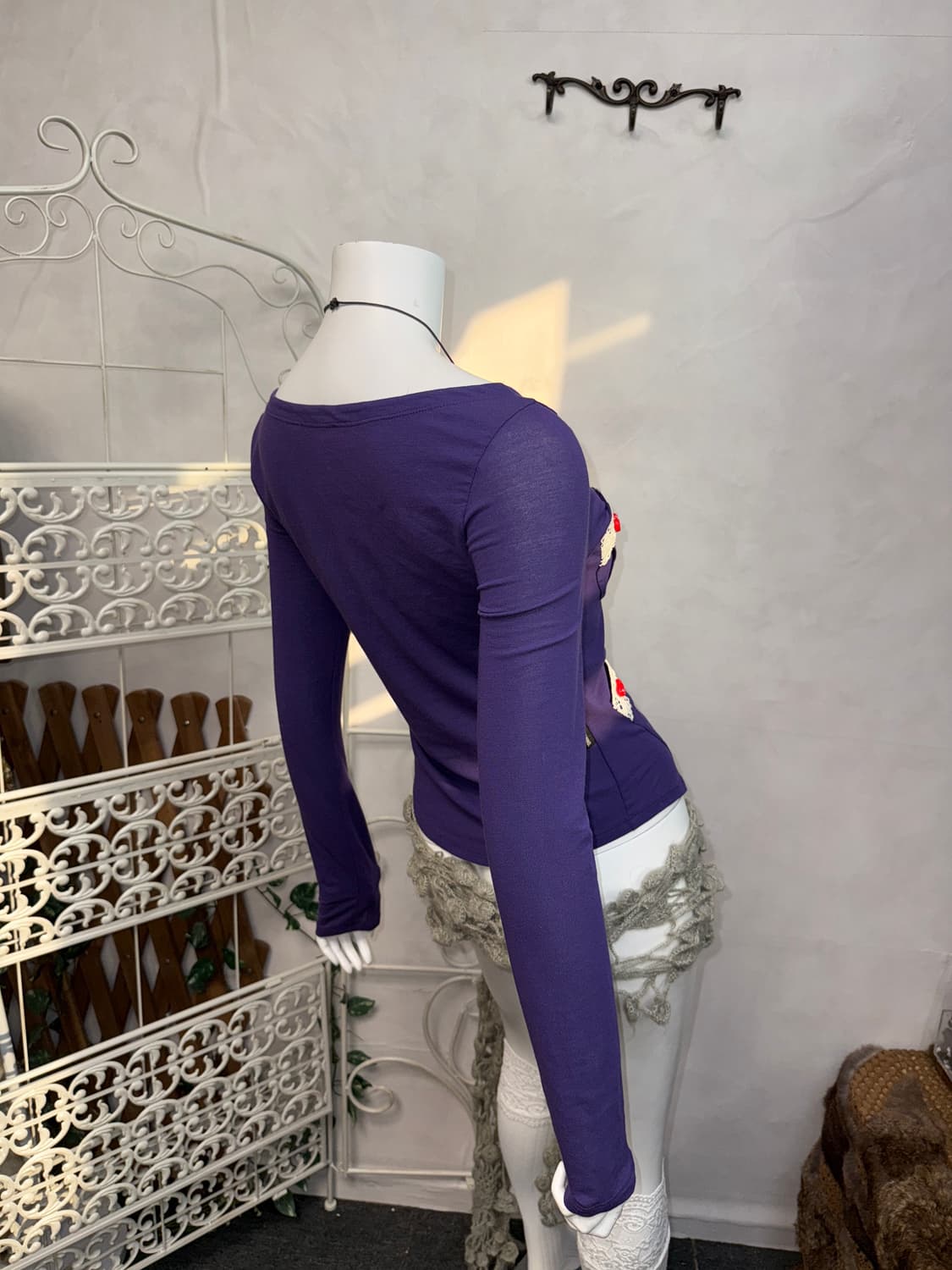 MOSCHINO purple heart button slim 가디건 상품이미지9