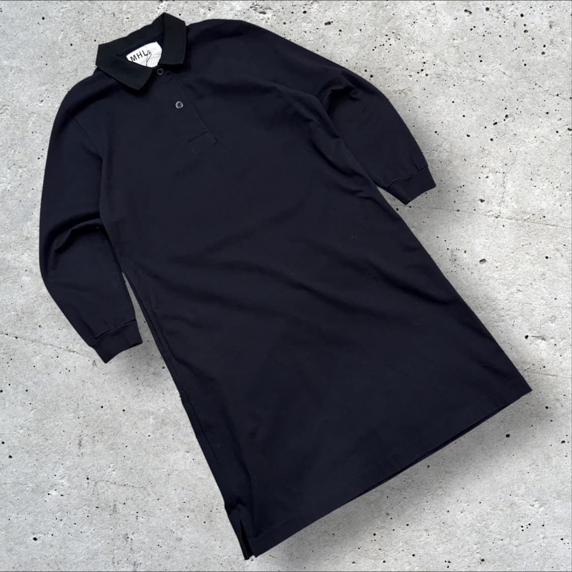 [2] 마가렛호웰 MHL 블랙 롱 코튼 폴로 원피스 C605 상품이미지1