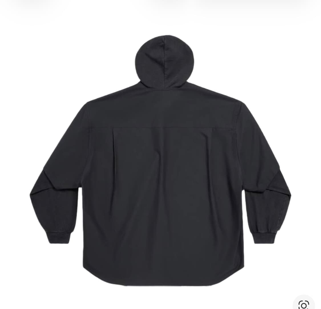 발렌시아가 후드셔츠 유니티 스포츠 아이콘 패치드 셔츠 라지 핏 블랙 상품이미지3