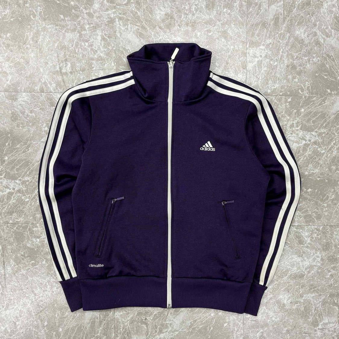 아디다스 걸즈 퍼플 삼선 트랙탑 희귀져지(90) 상품이미지2