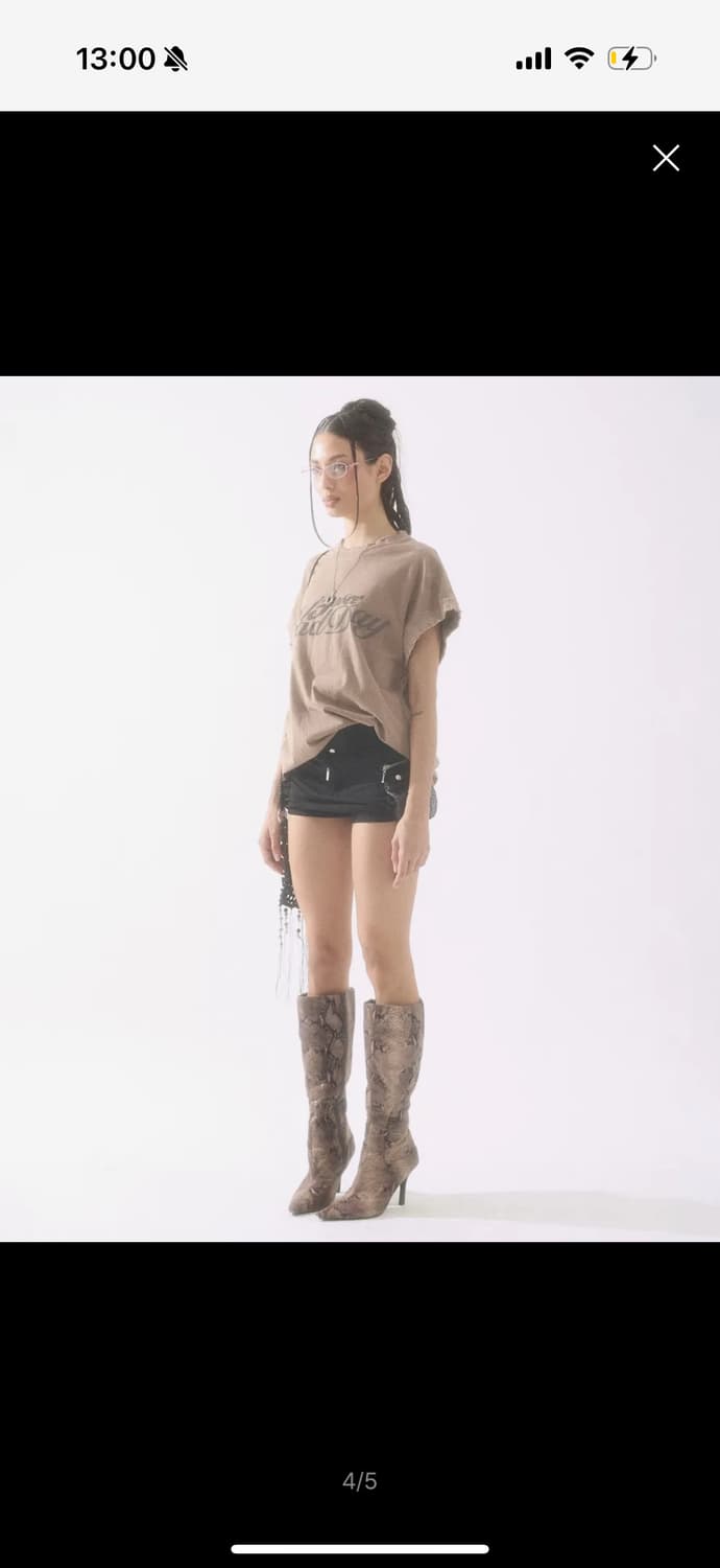 배디 데미지 탑 반팔 코코아 s 상품이미지2