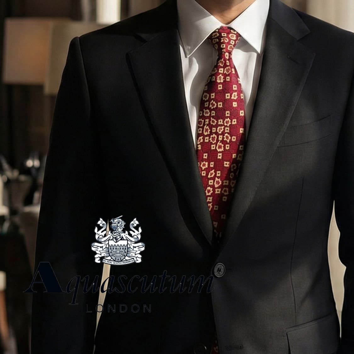 아쿠아스큐텀 실크 자카드 패턴 넥타이 9.7cm A+등급 A19789
 상품이미지1