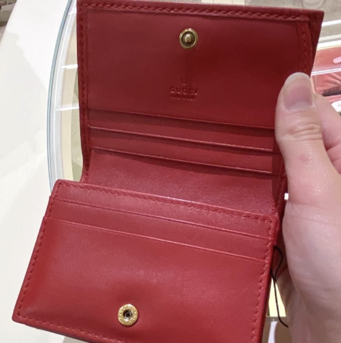 [정품] 구찌 마몬트 마룬 쉐브론 마틀라세 카드 지갑 버건디 
 상품이미지2