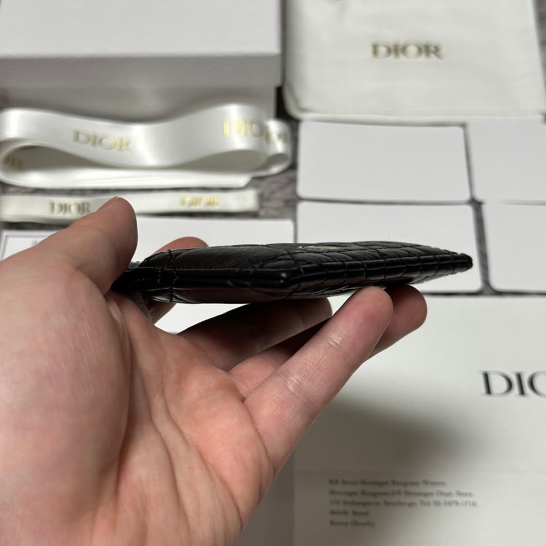 [풀구성] 디올 CD 카로 까나쥬 카드지갑 블랙 상품이미지6