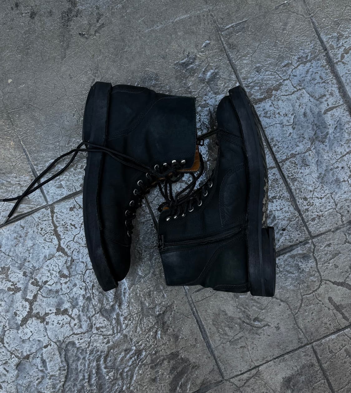 요지야마모토 뿌르옴므 매트블랙 바이커 부츠 상품이미지5