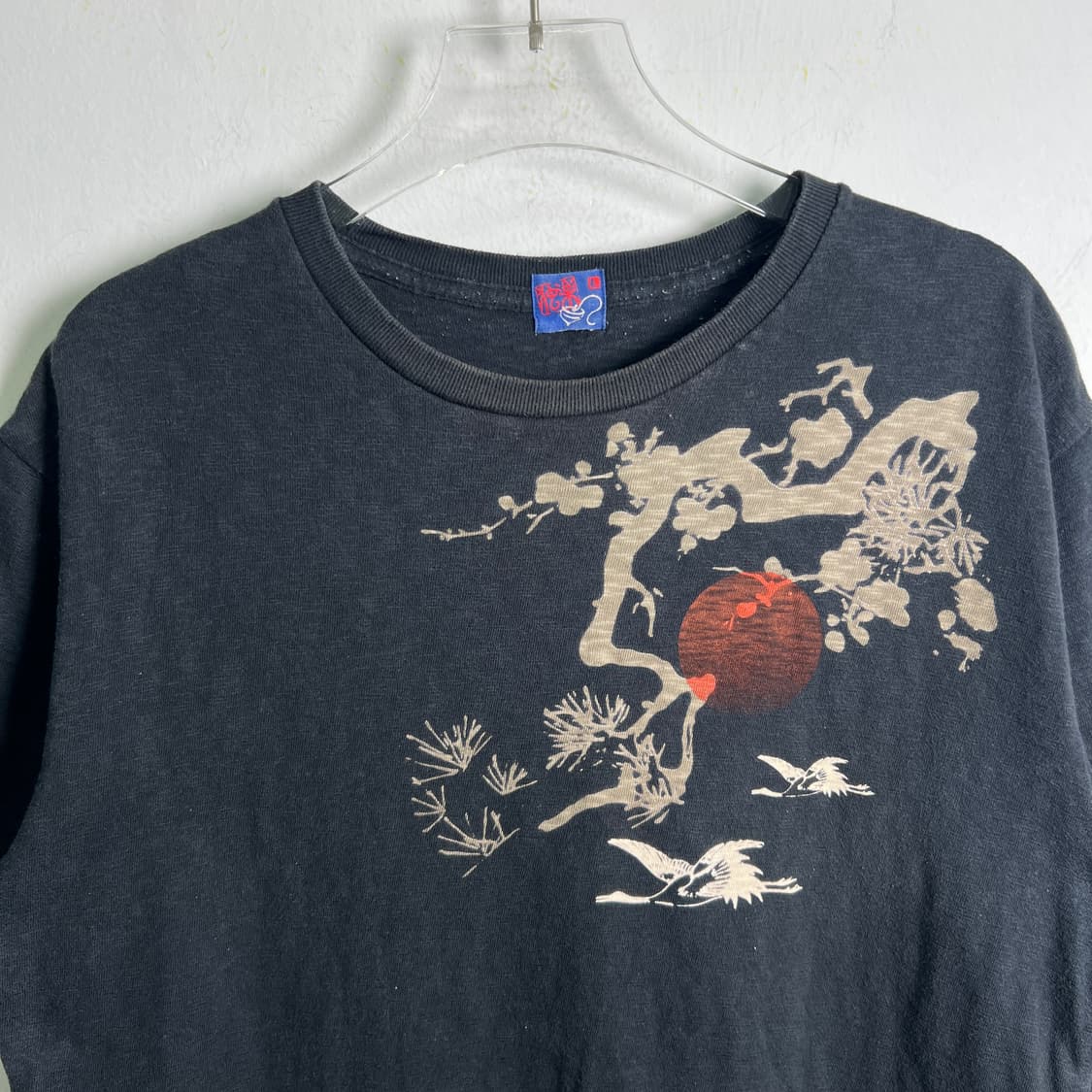 jpn vtg 빈티지 블랙 오리엔탈 프린팅 반팔 티셔츠 L 상품이미지5