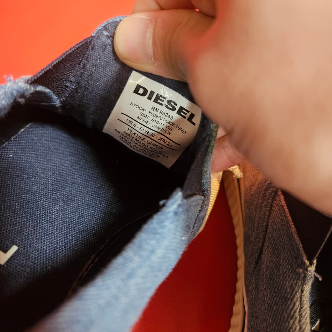 디젤(DIESEL) y2k 데님 워싱 슬립온 36size 상품이미지7