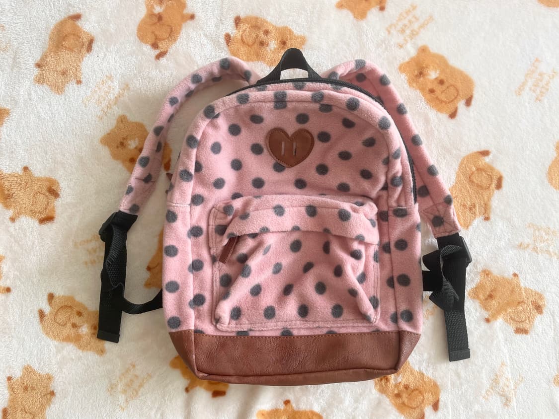 모리걸 빈티지 핑크 하트 도트 백팩 💗🤎 상품이미지1
