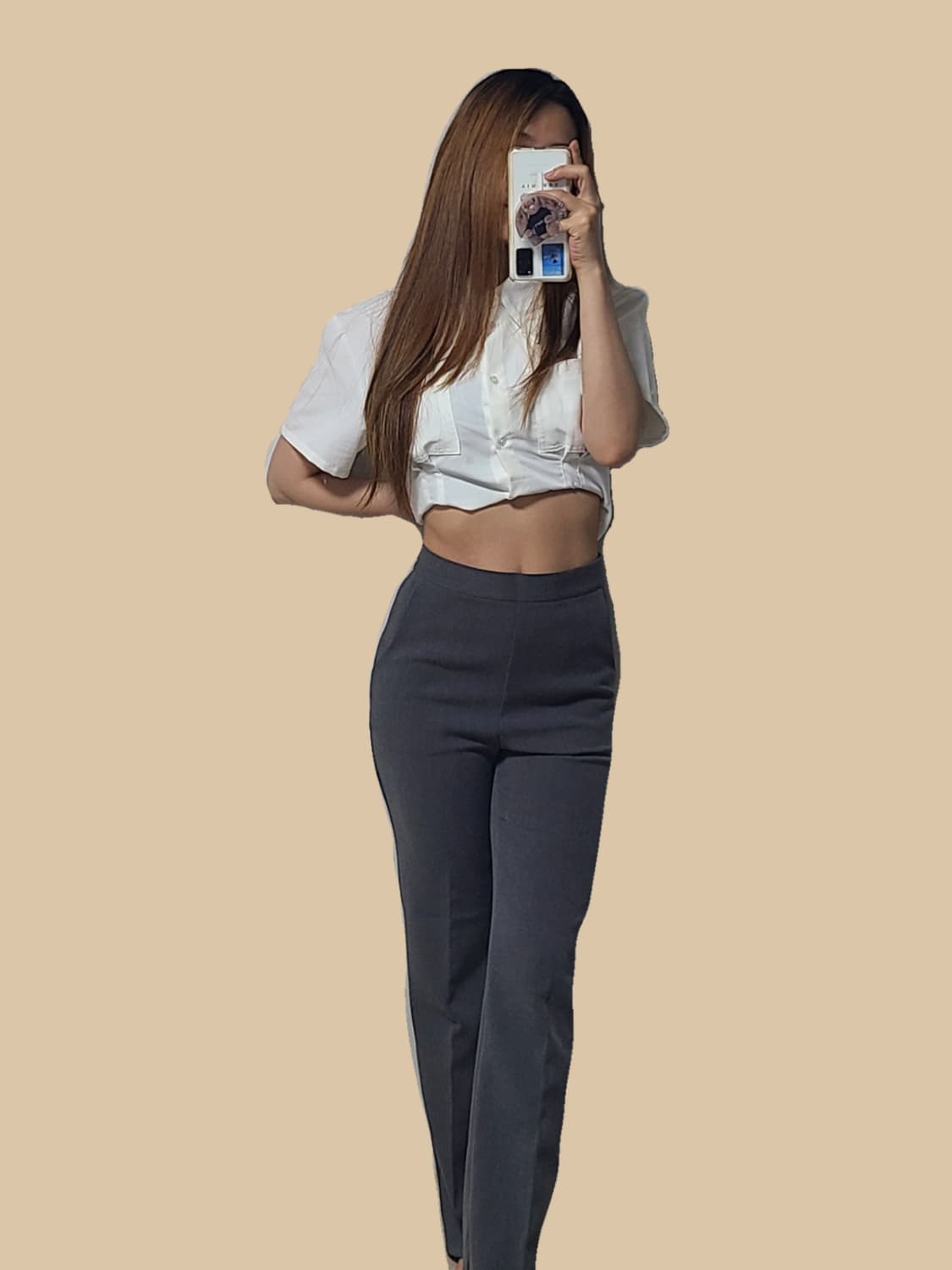 세미부츠컷 그레이 슬랙스 상품이미지1