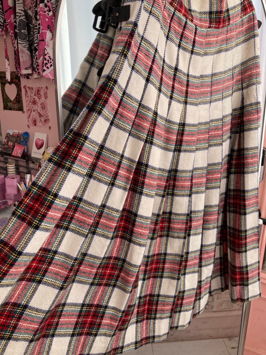 빔즈 beams 빈티지 체크 롱 랩스커트 상품이미지7