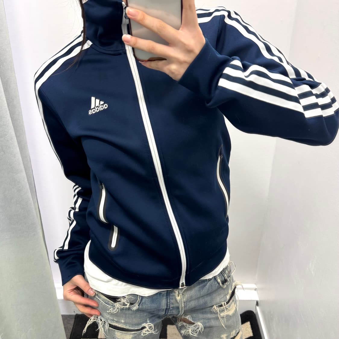 아디다스 네이비 화이트 트랙탑 져지 상품이미지2