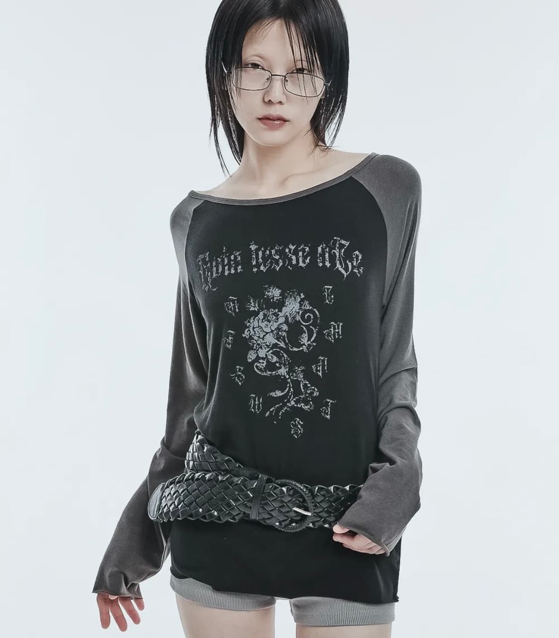 시어 라글란 롱슬리브 탑 BLACK CHARCOAL 상품이미지1