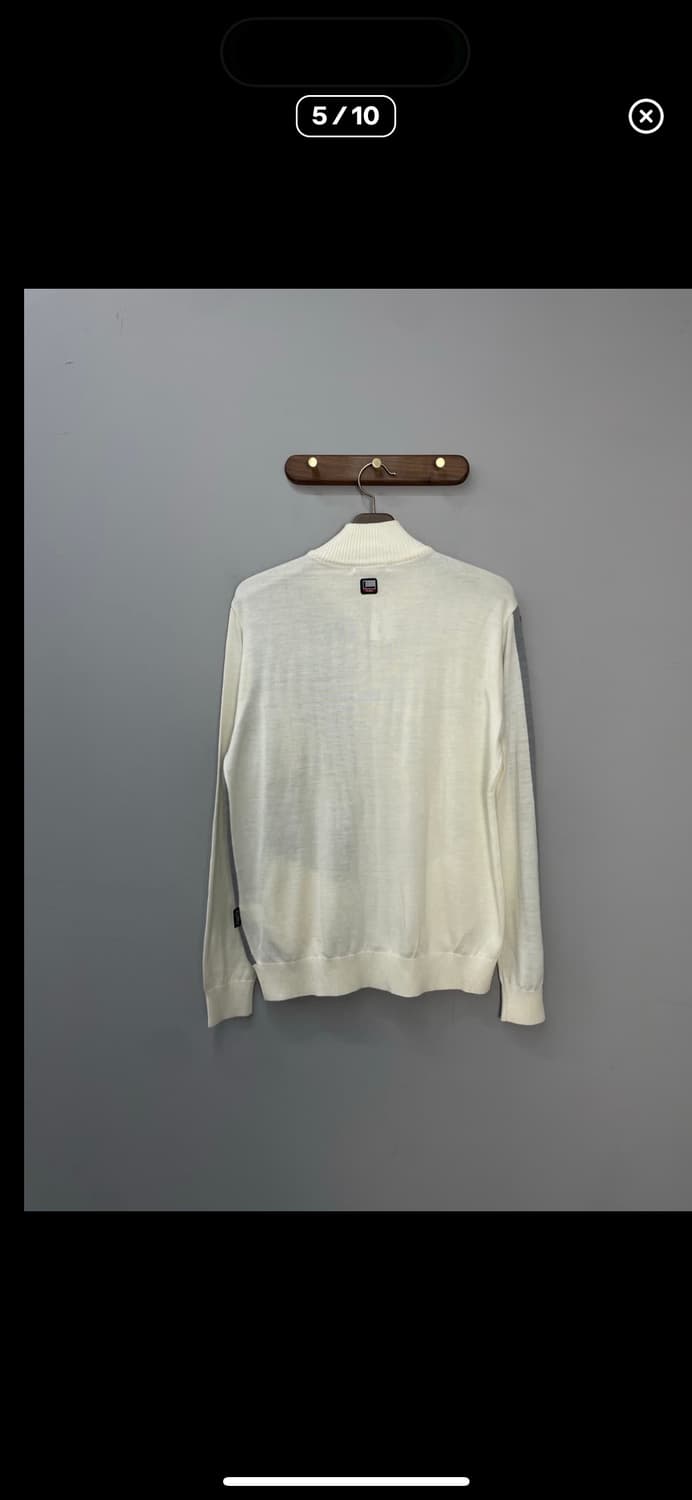 후부 90s 배색 아이보리 니트집업 A2463 상품이미지5