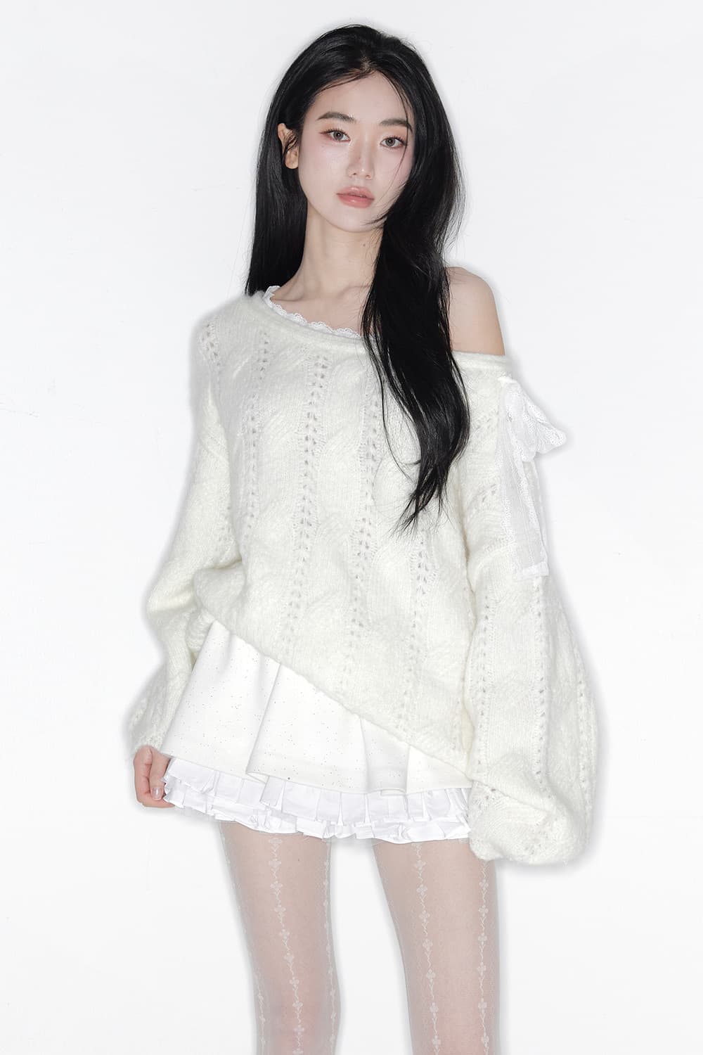 (미개봉)더티스 소프트 베일 오프숄더 니트 상품이미지1