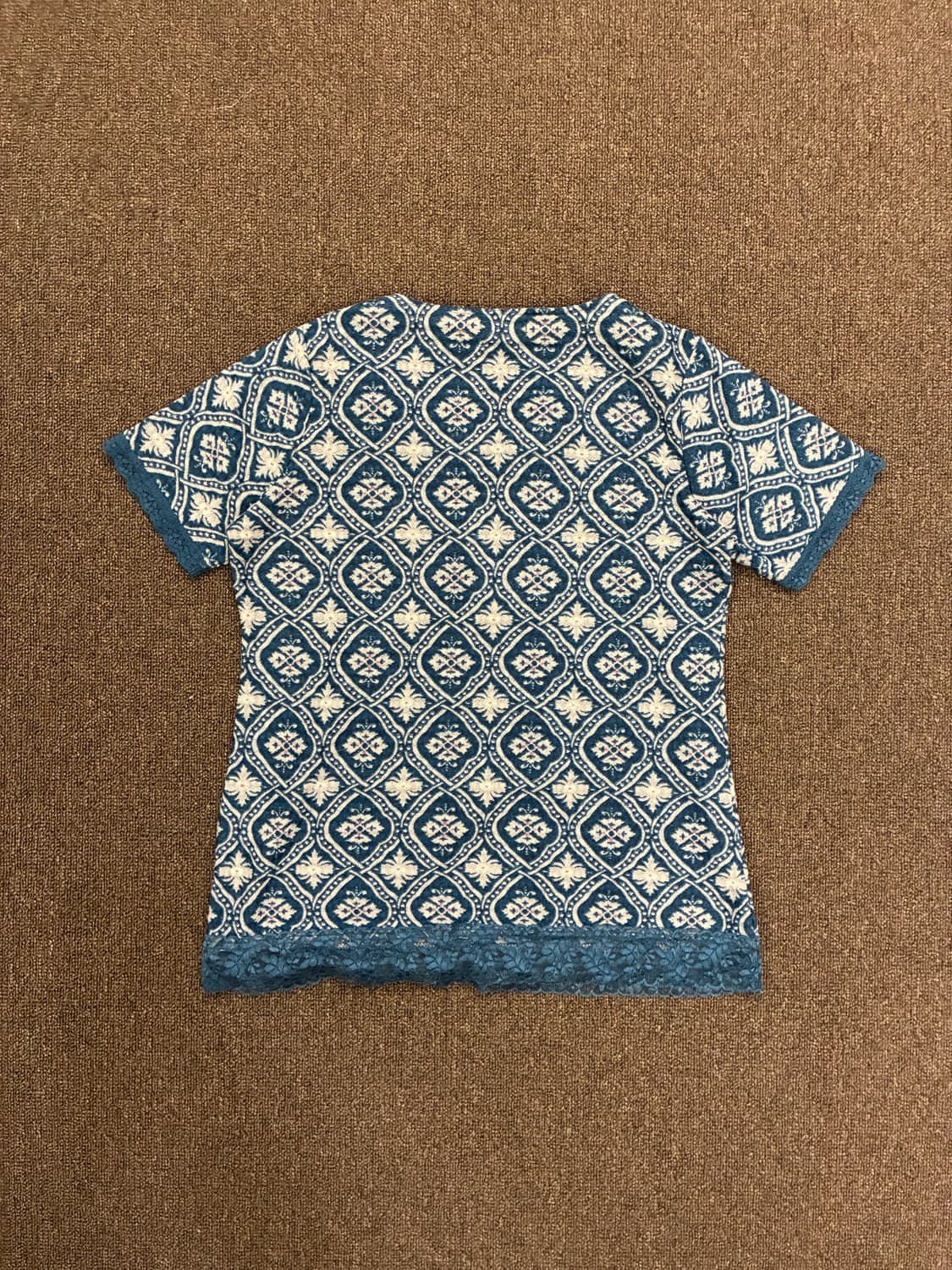 M)Japanese vintage 여성 에스닉 패턴 반팔 티셔츠 상품이미지7