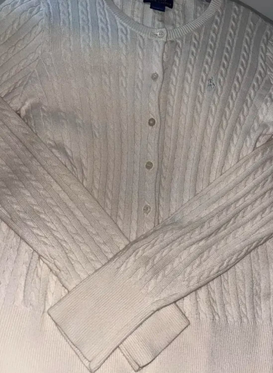 폴로 랄프로렌 케이블 니트 가디건 크림s 상품이미지2