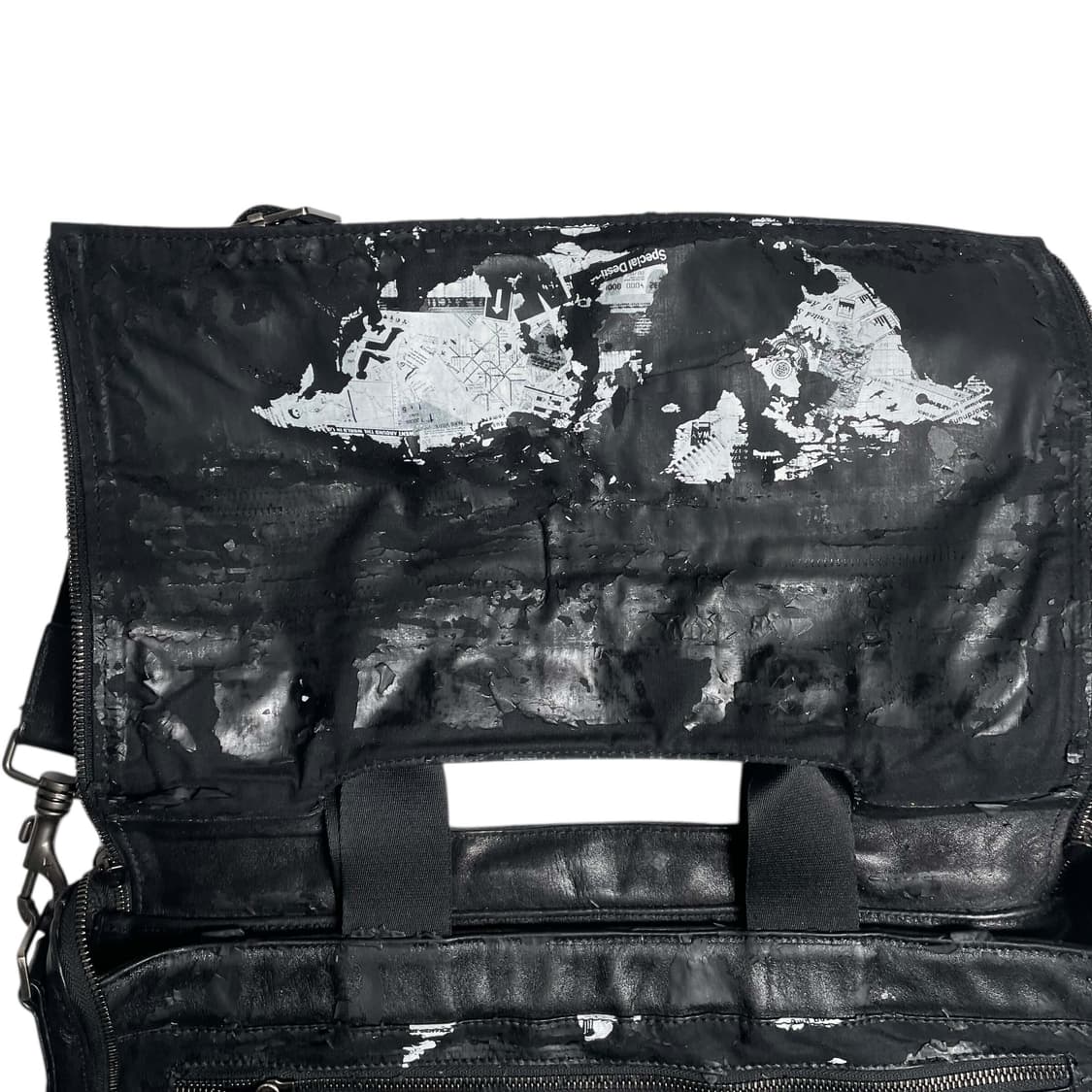 Y's 만다리나덕 맵 페인트 코팅 레더 백 상품이미지5