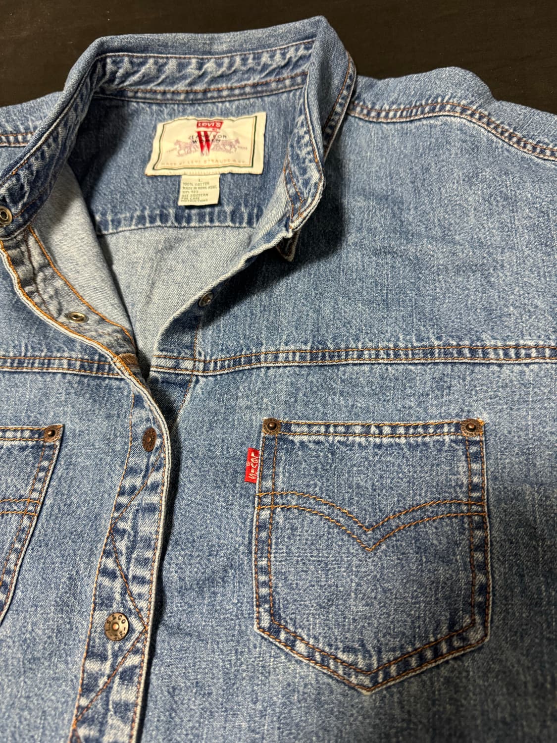 정품 90s 빈티지 리바이스 청남방 데님셔츠 L 상품이미지2