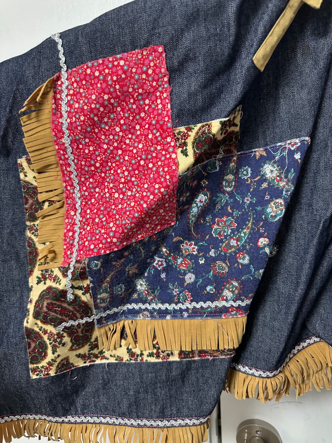 빈티지 히피 언발 데님 스커트 상품이미지3