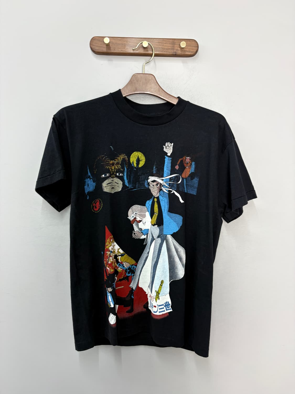 빈티지 루팡 3세 칼리오스트로의 성 애니 그래픽 블랙 반팔 A3767  상품이미지2
