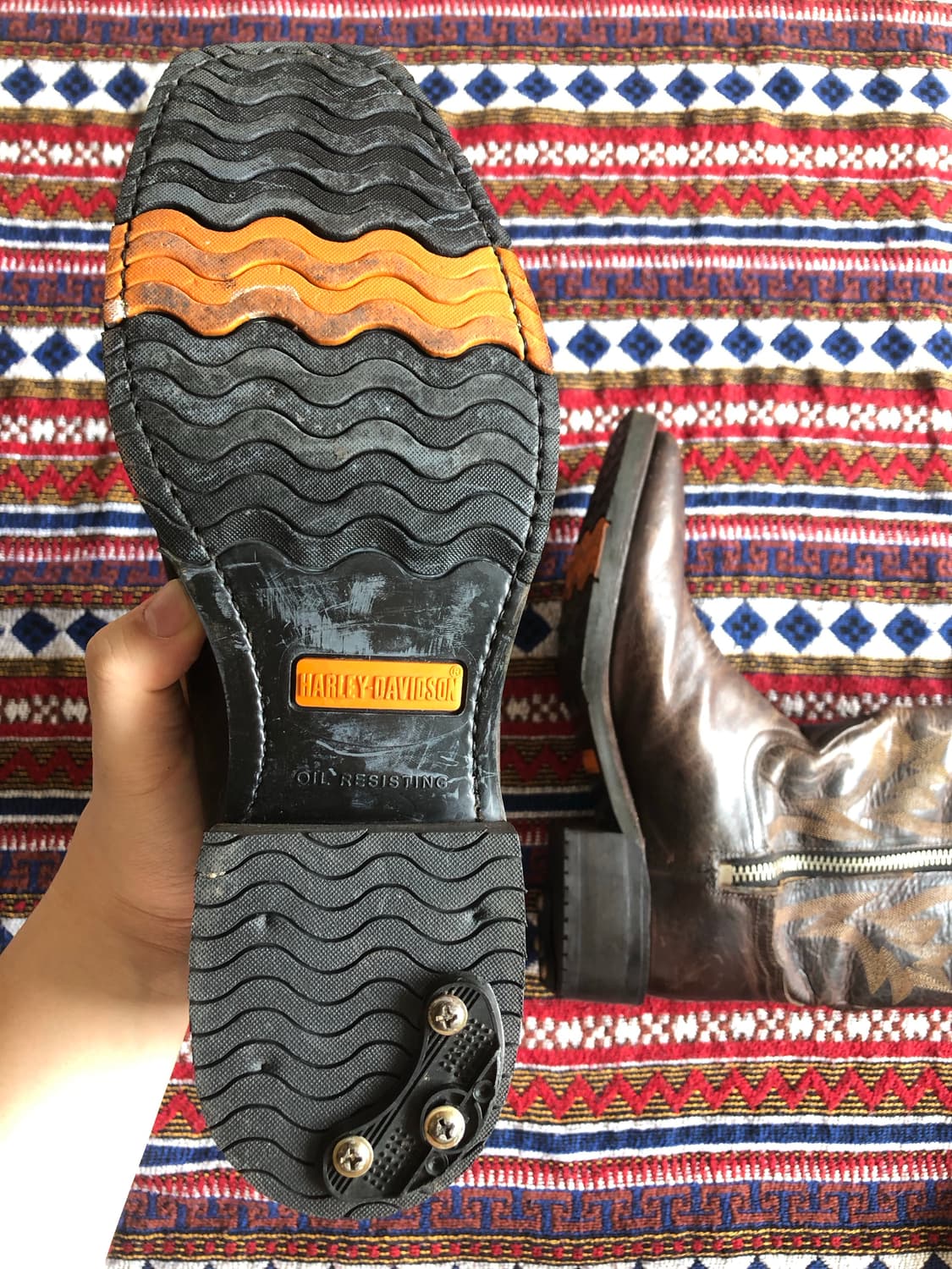 할리데이비슨 브라운 레더 웨스턴 부츠 260 미사용 상품이미지7