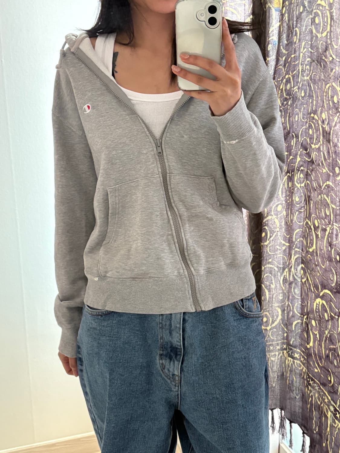 Champion 캐주얼 회색 후드집업 상품이미지1