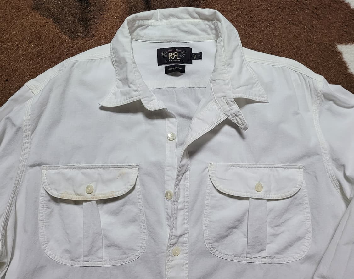 RRL (포켓이염) 연아이보리 면남방(XL) 상품이미지4