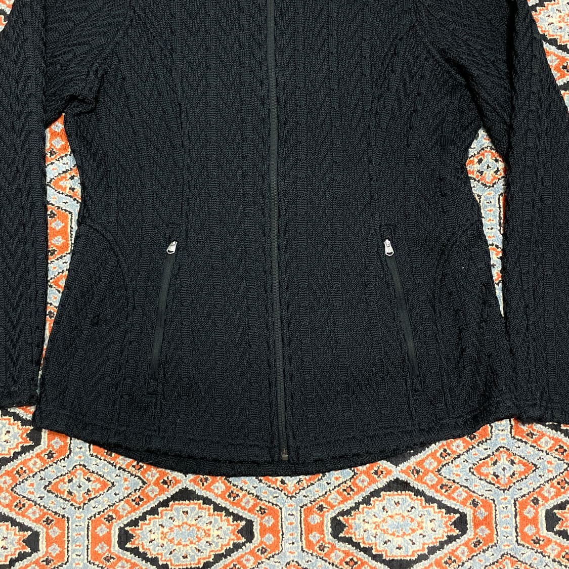  스파이더 블랙 플리스 니트 집업져지 여성L 상품이미지3