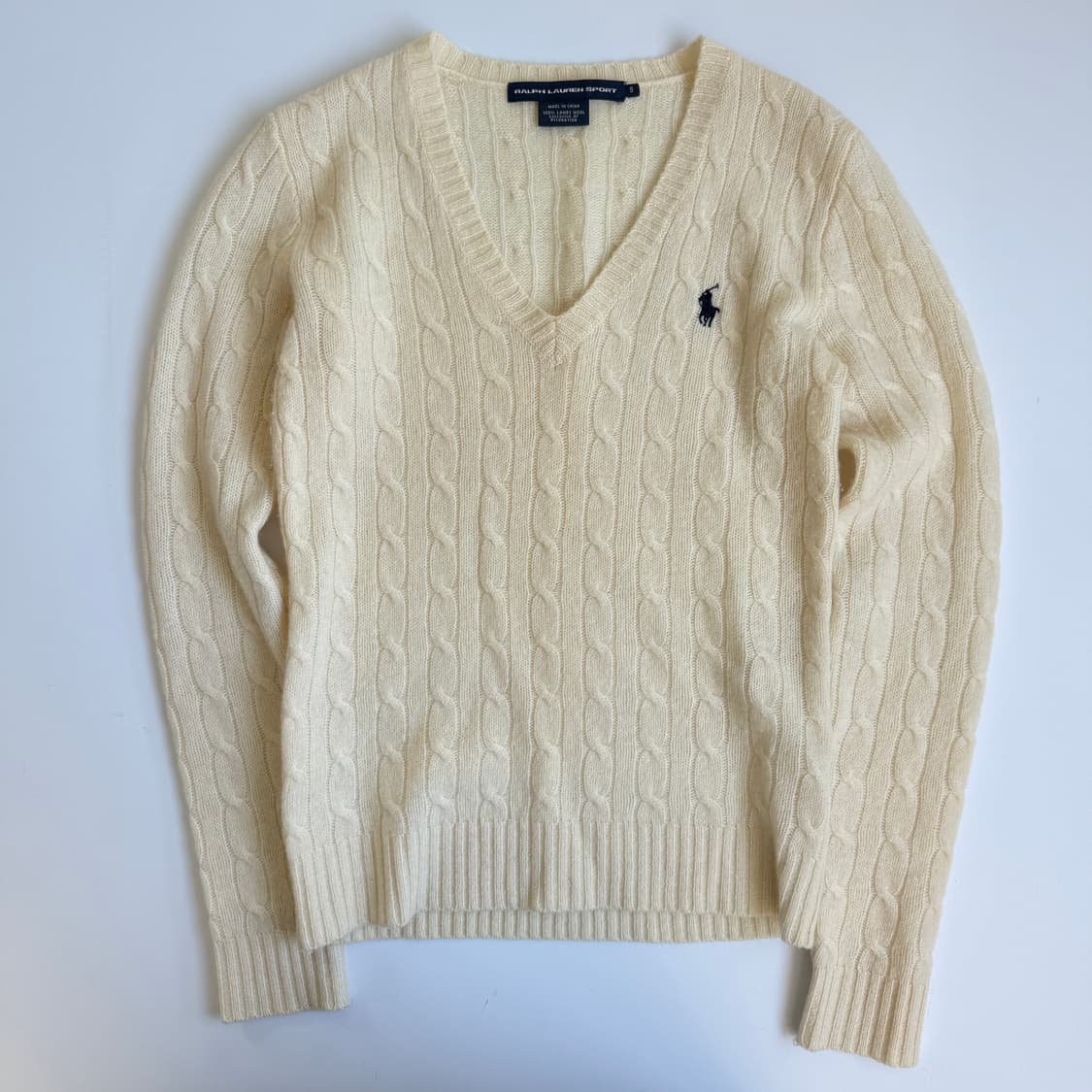 Polo 폴로 랄프로렌 우먼스 램스울100% 크림아이보리 케이블 니트 상품이미지2