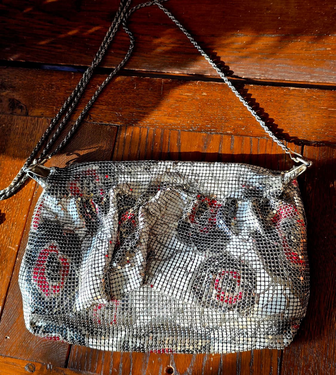 빈티지 메쉬 장미 체인 크로스백 상품이미지1