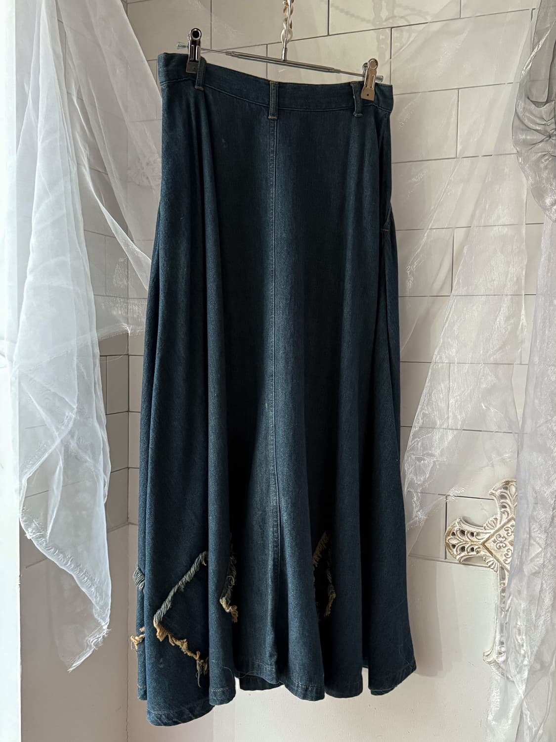 Fringe Patch Button Denim Skirt 0389 상품이미지6