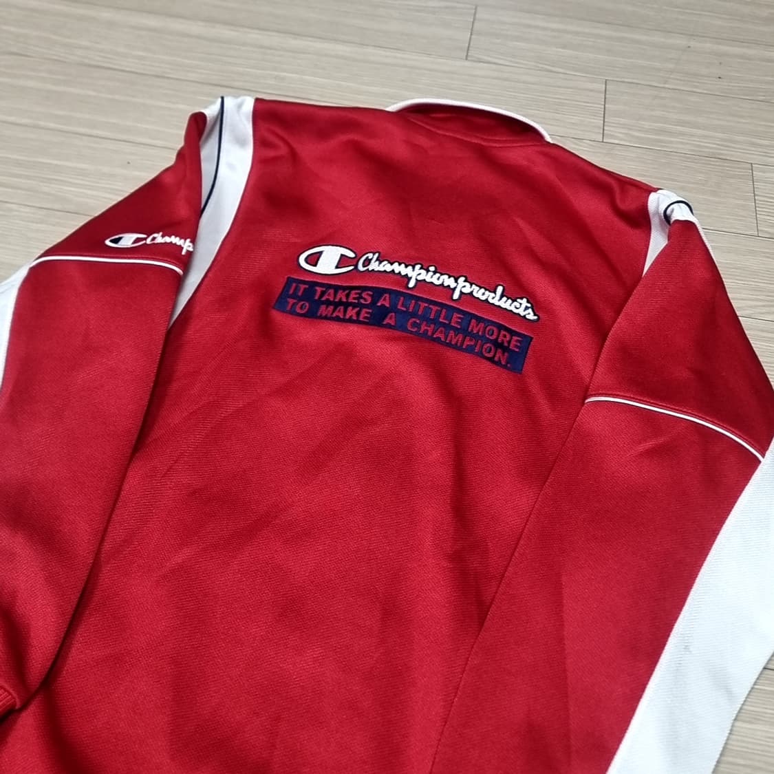 일본제 챔피온 레드 화이트 트랙 자켓(95) 상품이미지2