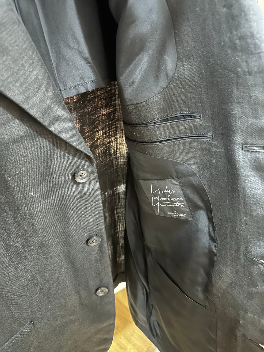 요지 야마모토 린넨 수트 자켓 사이즈 2 바지 3 상품이미지8