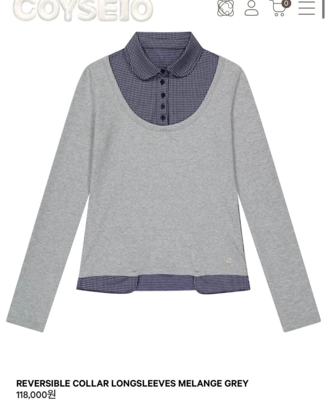 코이세이오 롱슬리브 멜란지 그레이 상품이미지1