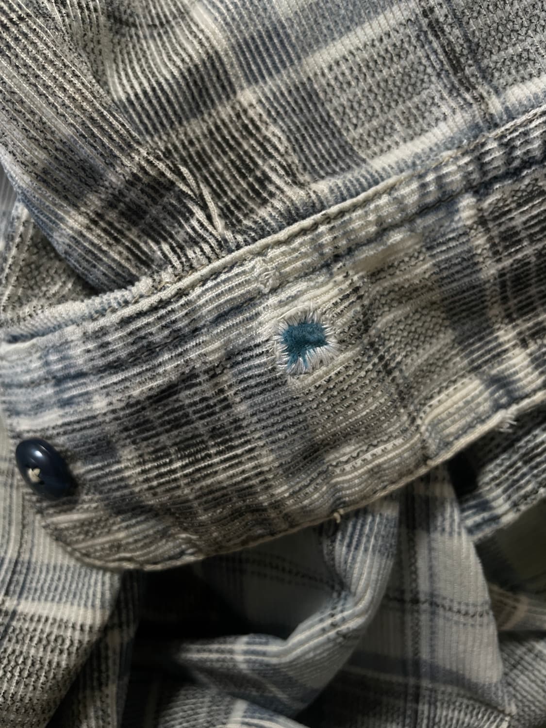 90s Billabong corduroy plaid sky blue 상품이미지5