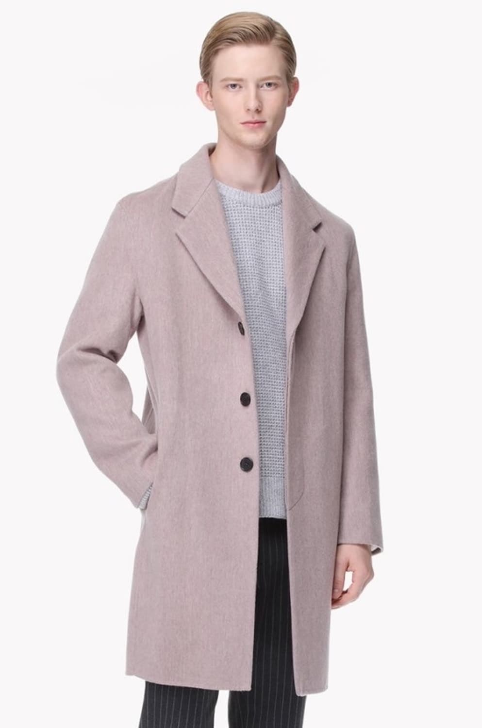 시스템옴므 멜란지핑크 오버핏 핸드메이드 코트 95사이즈 상품이미지6