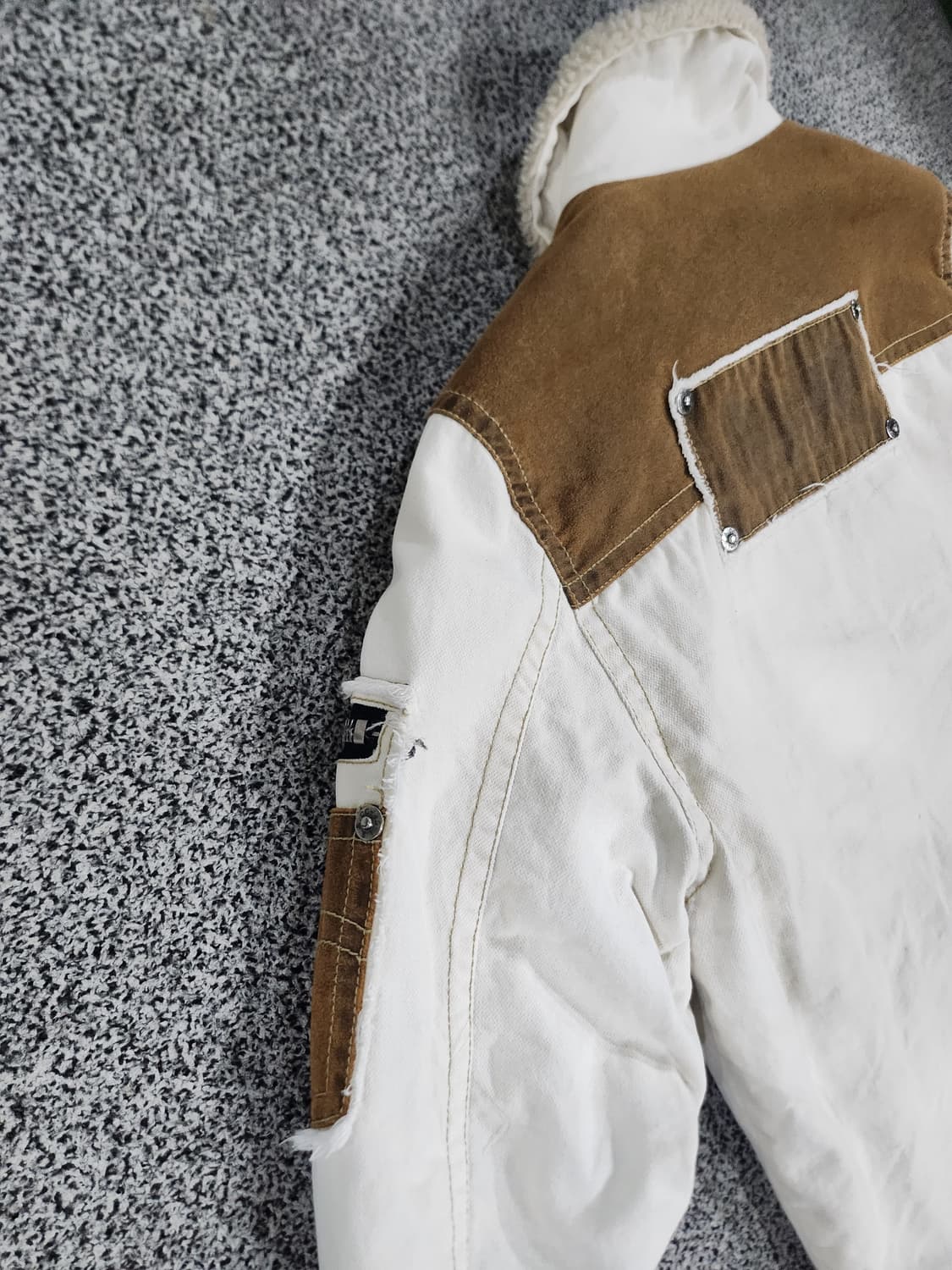 라이더 감성 빈티지 퍼카라 자켓  M 상품이미지7